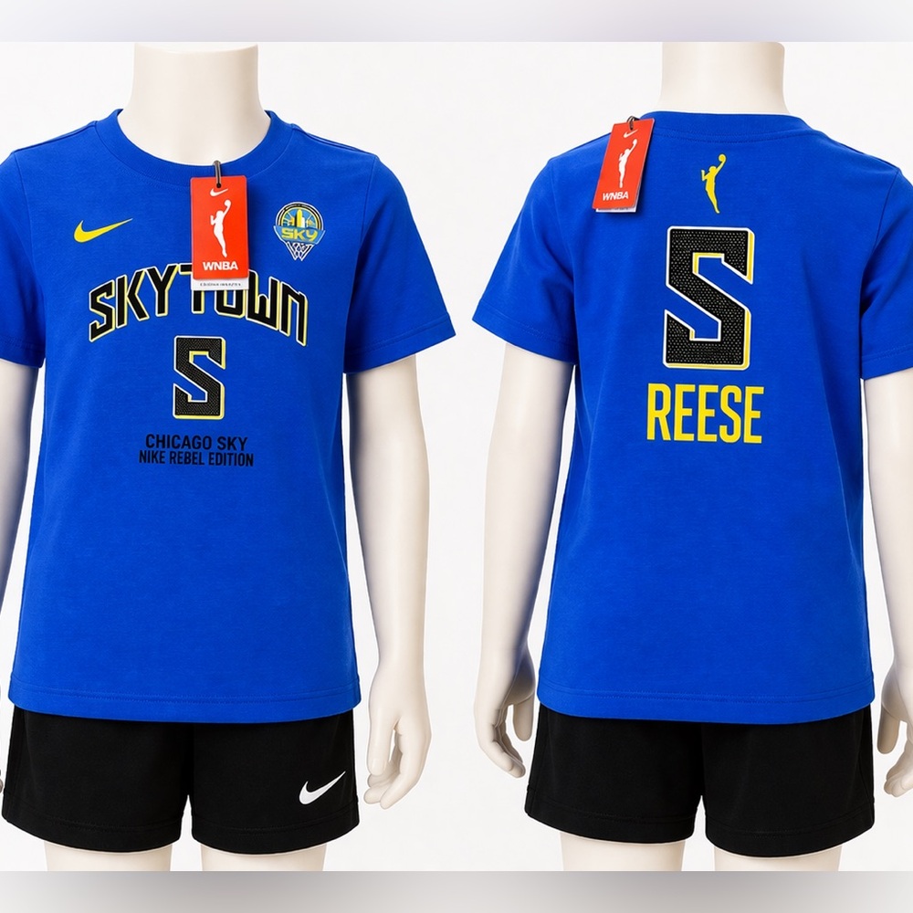 Nike Chicago Sky Angel Reese T Shirt Mens Small Blue Rebel Edition WNBA NWT